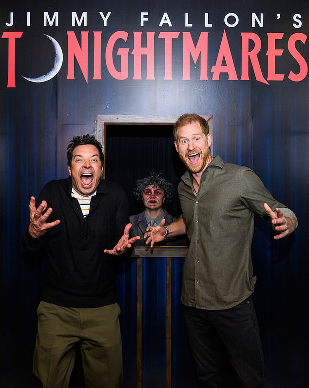 Prince Harry and Jimmy Fallon took part in an unusual horror maze segment on US TV