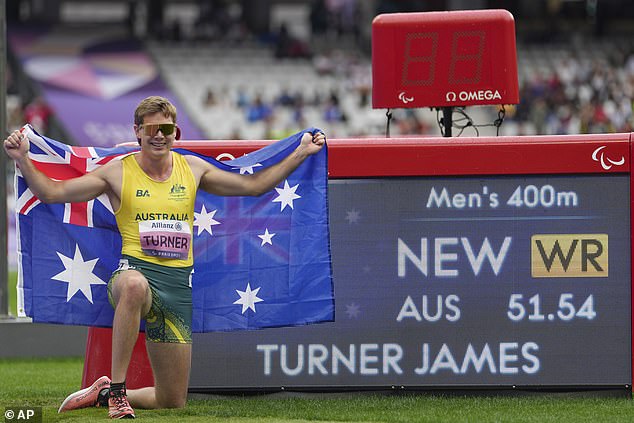 Sprinter James Turner broke his own world record and defended his T36 400m title