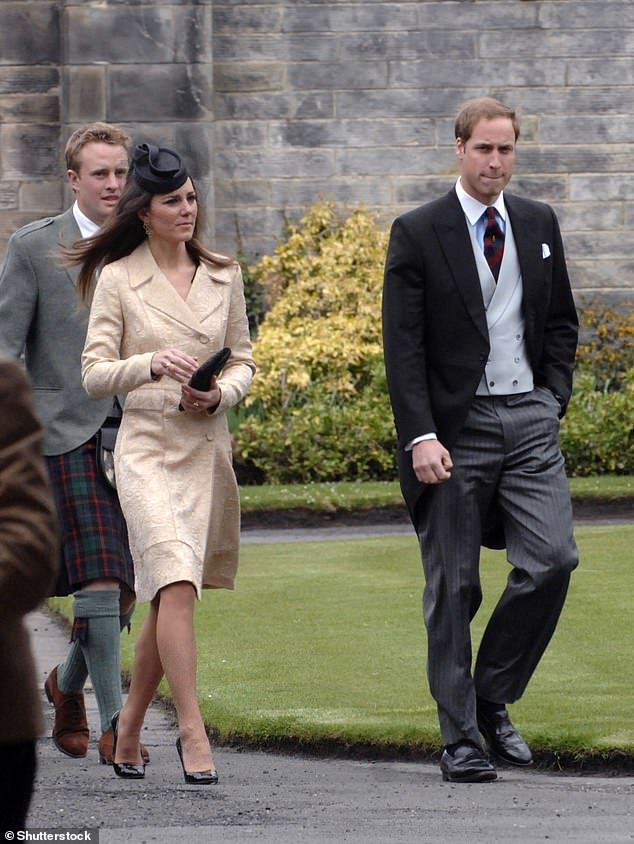 Kate and William at a wedding in St Andrews in 2010, the same year they moved in together when the prince lived on Anglesey