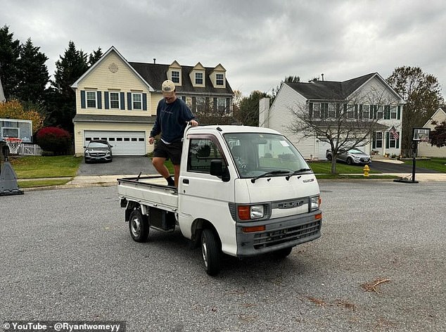 YouTuber Ryan Twomey bought a 1997 Daihatsu Hijet truck in an attempt to convert it into the world's smallest camper