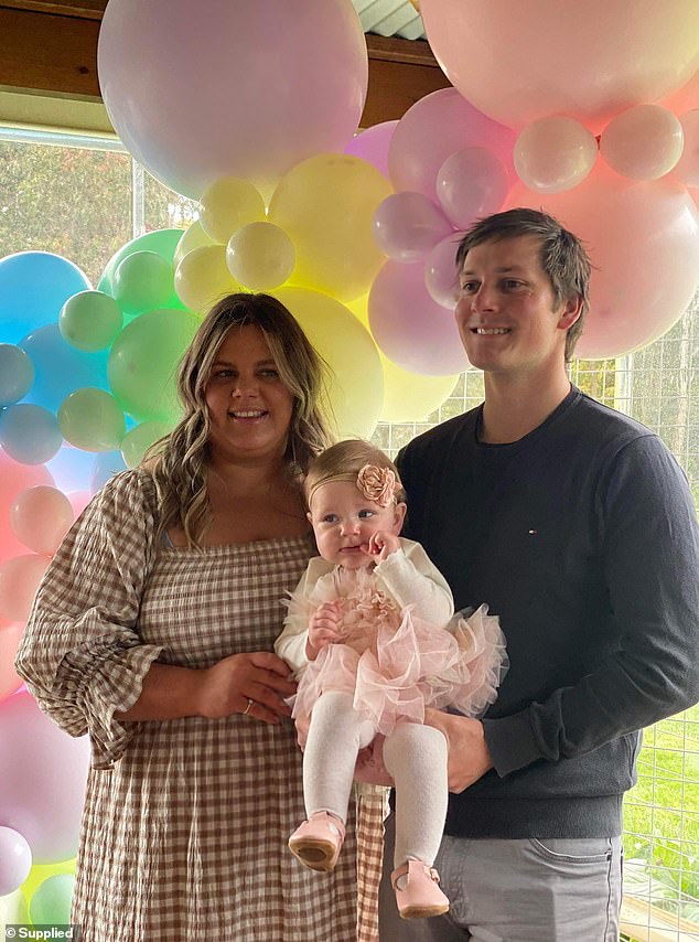 Amy Lynch and her partner Simon are the proud parents of two baby girls and lived a 'normal life' tending to their farm in regional Victoria. But in August 2022, life as they knew it changed forever when Amy was diagnosed with motor neurone disease (pictured before diagnosis)