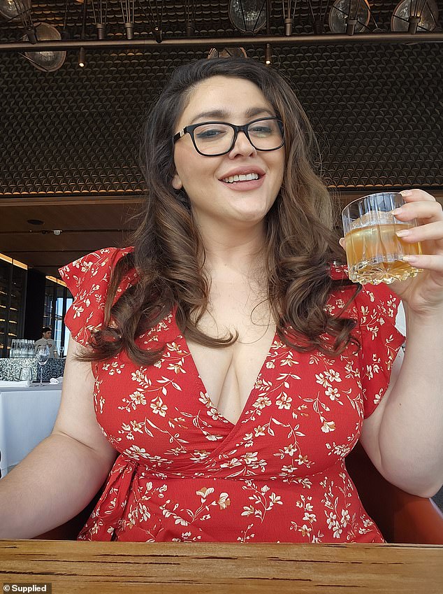 Melbourne's Adriana soaked up the sun on Saturday afternoon, wearing a red summer dress that covered most of her body except her arms and had a V-neck (she's pictured wearing the 'inappropriate' outfit)