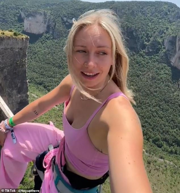 Taylor St Germain (above) is a world-class highliner who free-walks across slackline ropes strung hundreds of feet in the air while performing acrobatic tricks and stunts