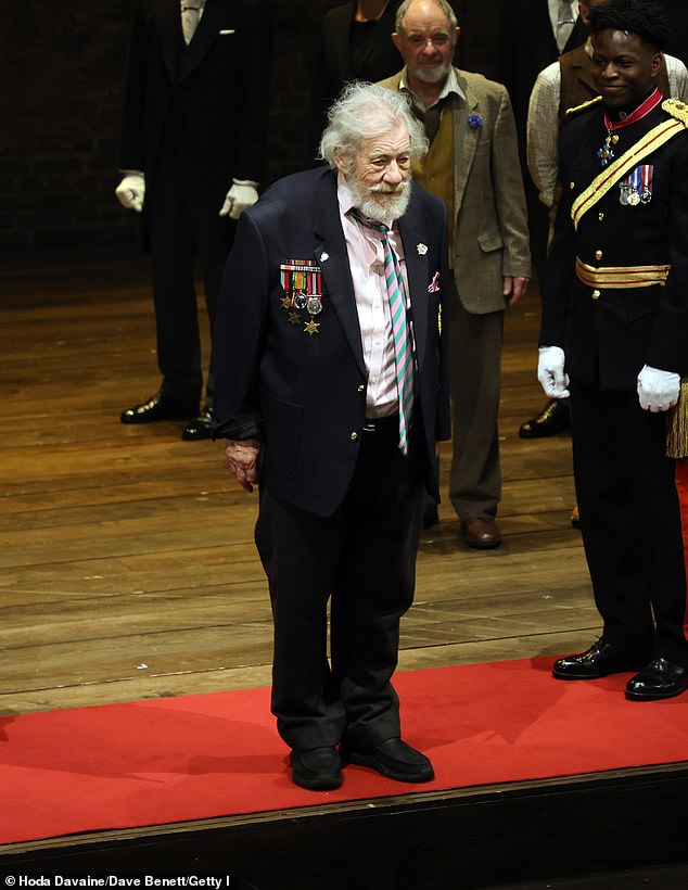 The 85-year-old actor lost his balance and fell 'head first' into the audience, before letting out a 'blood-curdling scream' during his performance in Player Kings at the Noel Coward Theatre