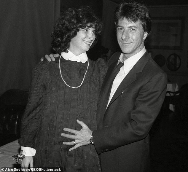 His wife Lisa Hoffman was not seen at the outing, as the two married in 1980. The couple is pictured in 1982 when Lisa was six months pregnant with their second child, Rebecca.