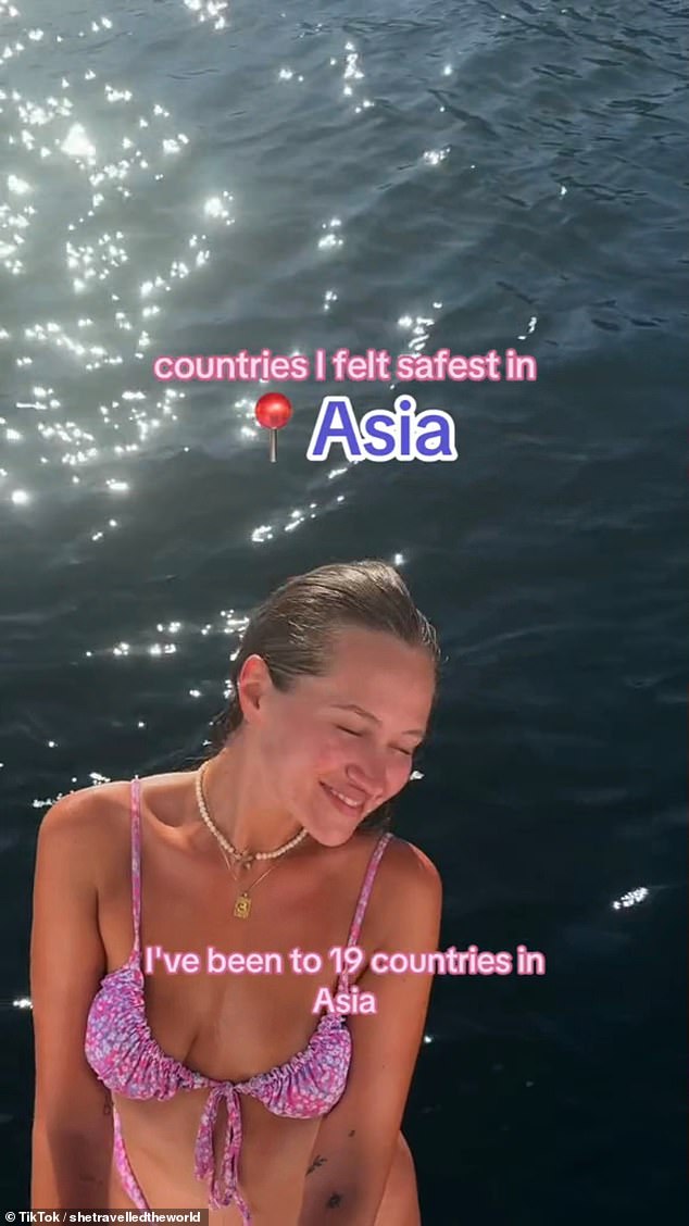 Courtney posted on TikTok about her experiences on the continent while traveling solo, under the name @shetravelledtheworld, sharing her list on the social media platform - after visiting 19 countries in Asia