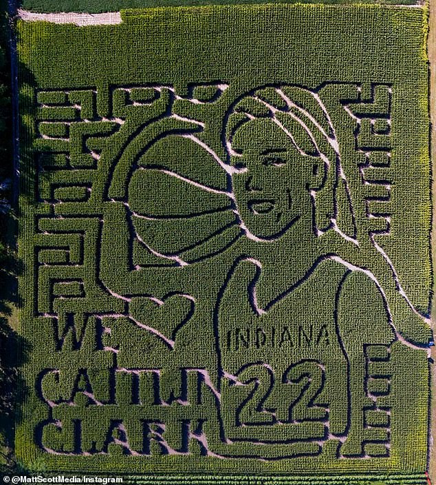 An Indiana apple orchard has unveiled a remarkable tribute to WNBA star Caitlin Clark