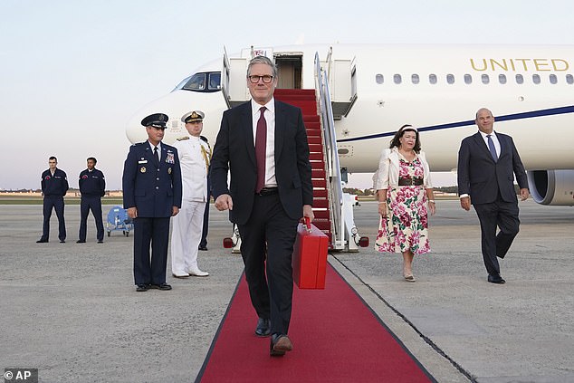 British Prime Minister Keir Starmer arrives in the United States