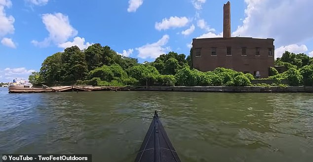 YouTube creator Two Feet Outdoors kayaked to North Brother Island, which is located in Hell Gate, a treacherous stretch of the East River between The Bronx and Riker's Island