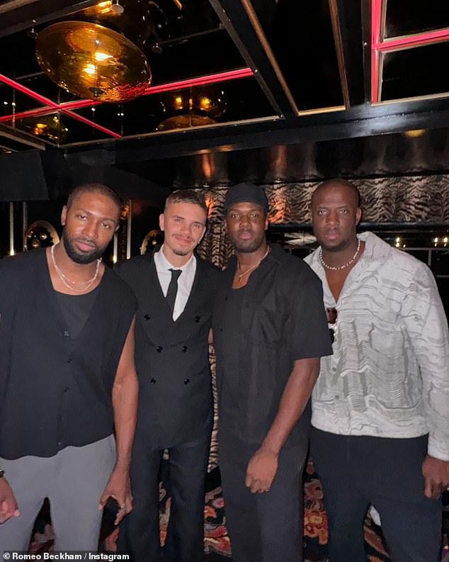 Romeo shared snaps with his friends and brothers Carl, Greg and Raf Haley, who are behind Hale Zero, a bespoke music supervision and elite DJ service