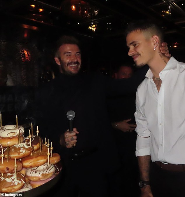 Romeo Beckham, the second eldest of Posh and Becks' offspring, celebrated his 22nd birthday on Saturday night surrounded by his famous family and friends