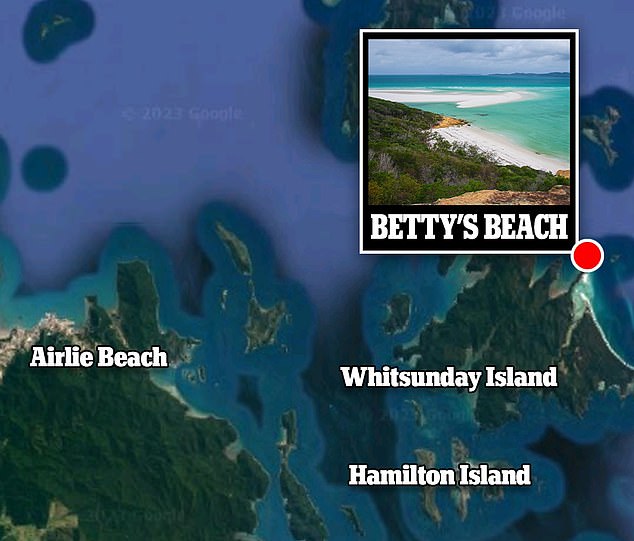 Betty's Beach is located in the Whitsundays off the coast of QLD and is only accessible by boat