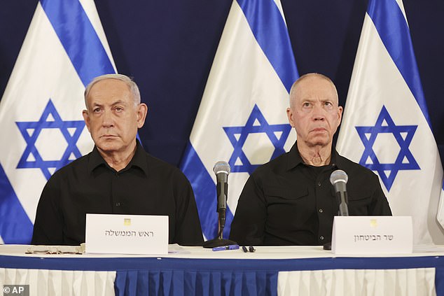 Israeli Prime Minister Benjamin Netanyahu, left, and Defense Minister Yoav Gallant