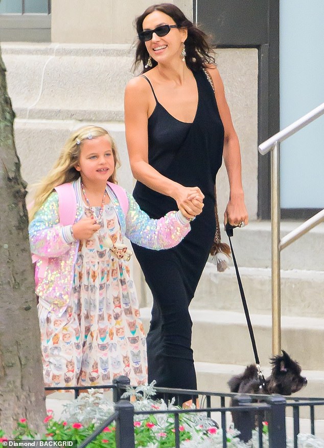 Irina Shayk beamed as she walked hand-in-hand in New York with her daughter Lea De Seine, who she has with Bradley Cooper