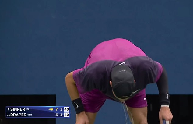 Jack Draper threw up on the court in the US Open semi-finals