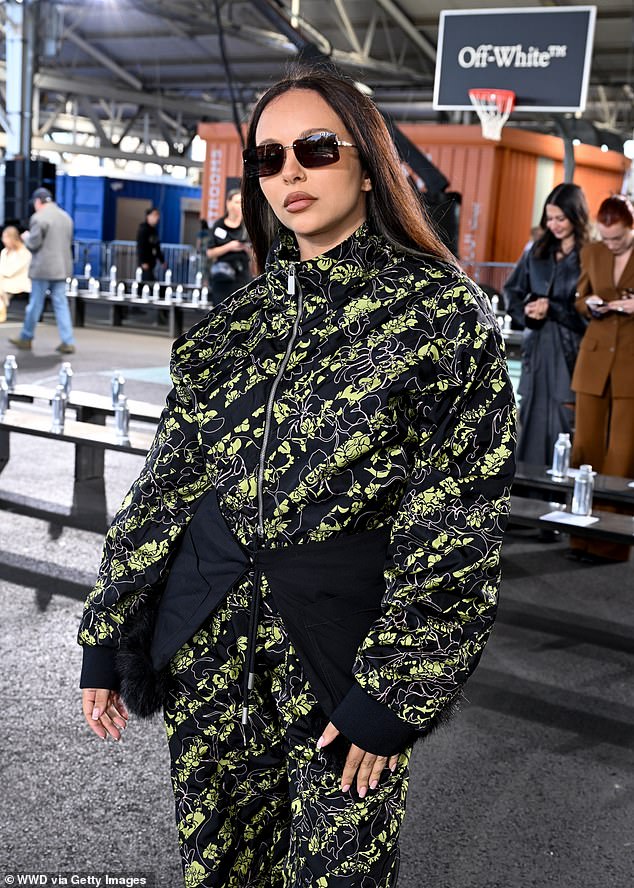 Jade Thirlwall, 31, looked edgy as she attended New York Fashion Week on Sunday in a Matrix-inspired tracksuit