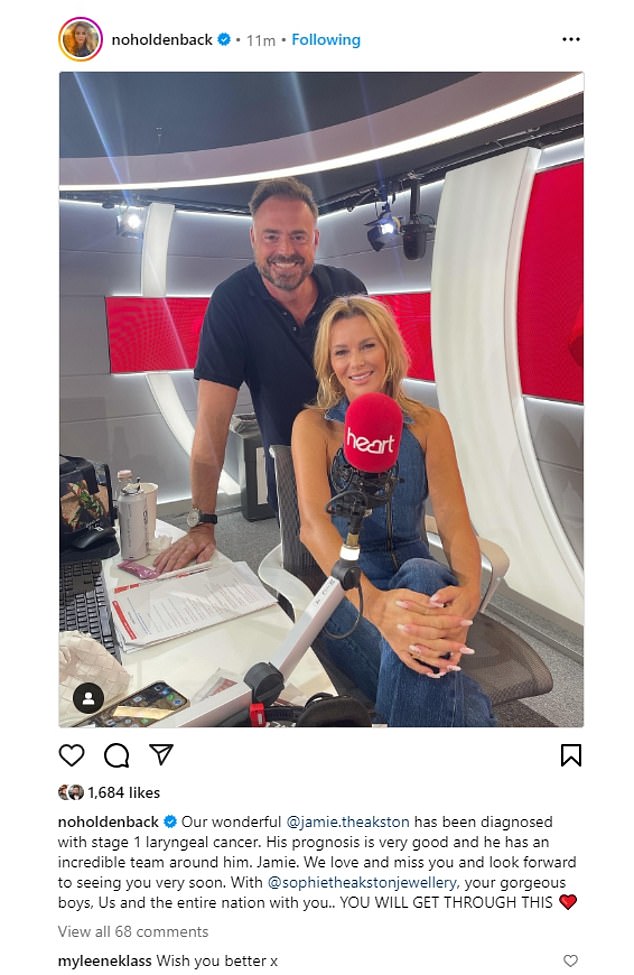 Jamie Theakston announced on Tuesday that he has cancer as presenter, 53, takes a break from his job at Heart Radio as co-star Amanda Holden gave a health update