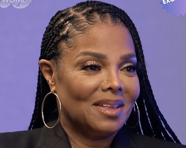 Janet Jackson, pictured during an interview on British television earlier this month, has claimed that Kamala Harris is not black and that the vice president's father is white