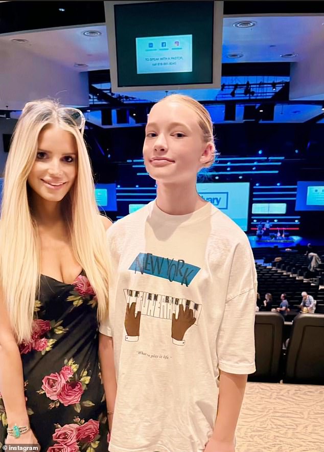 Jessica Simpson revealed in her latest social media update that her pre-teen daughter, Maxwell Drew Johnson, is already taller than her. On Sunday, the actress shared a photo of herself posing next to her eldest daughter, now 12, at church on Instagram