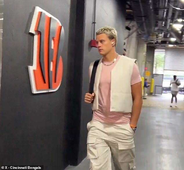 Joe Burrow walked into Paycor Stadium in a stylish outfit for Monday Night Football