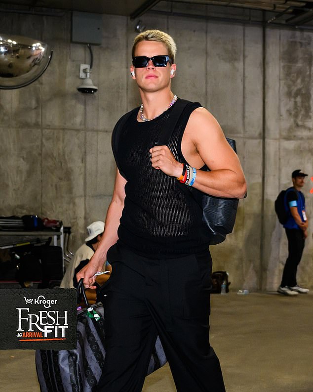 Joe Burrow's latest fashion choice — a mesh tank top — was criticized by NFL fans on Sunday