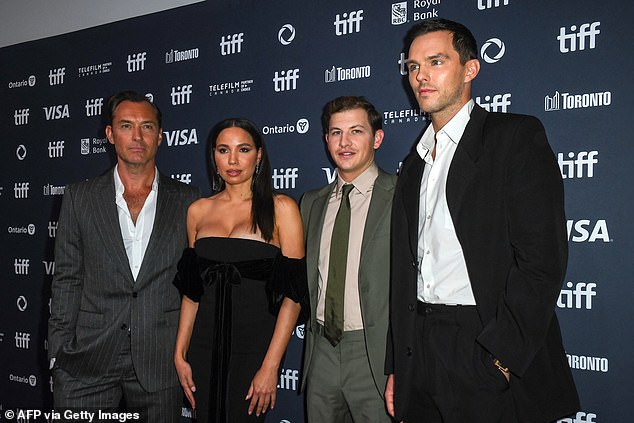 Jude Law, 51, and Nicholas Hoult, 34, put on a show at the Toronto International Film Festival premiere of The Order on Sunday