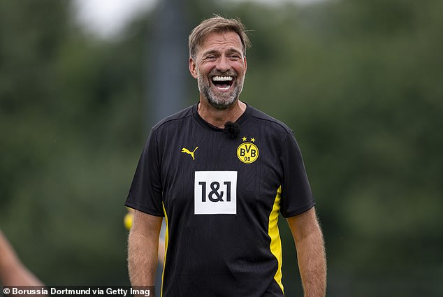 Jurgen Klopp has been photographed leading a Borussia Dortmund training session