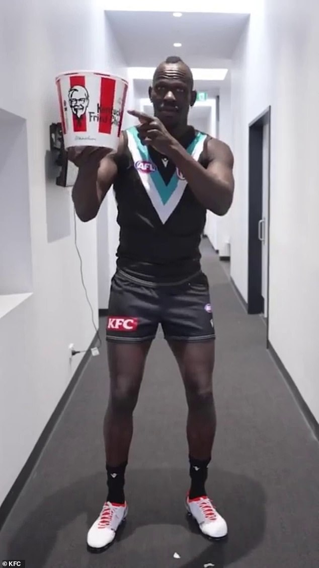 Port Adelaide player Aliir Aliir features in now-removed KFC advert