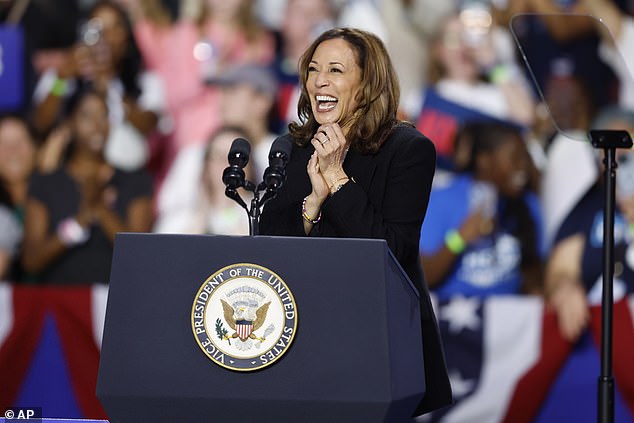 Kamala Harris took the stage to loud applause in Charlotte, NC for her first post-debate campaign rally on Tuesday. During the event, she called for another debate and said she 