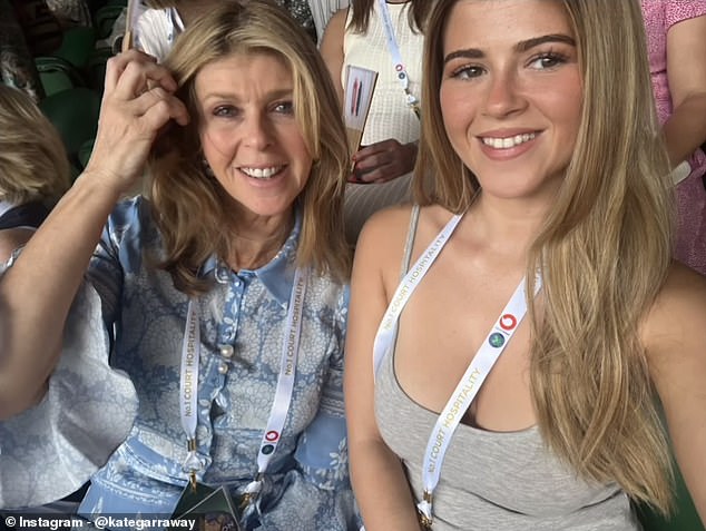 Kate and her 18-year-old daughter Darcey, the eldest of her two children, are seen at Wimbledon this summer