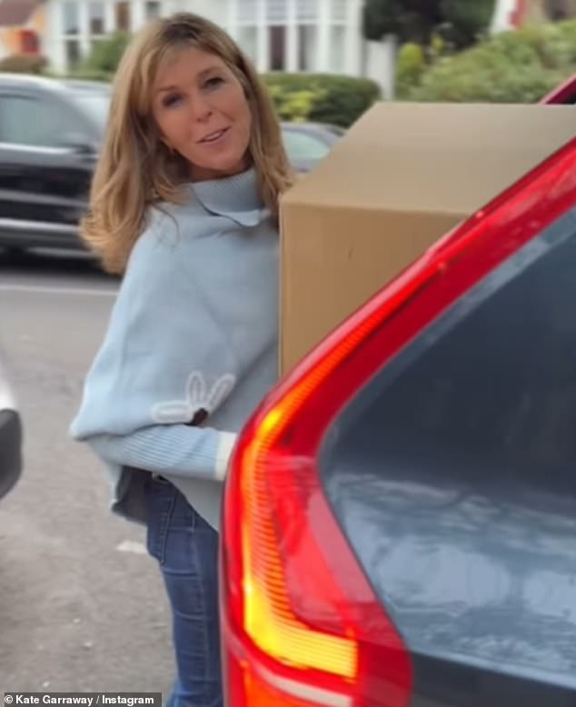 Kate Garraway helped her daughter Darcey pack her belongings on Monday as the teenager prepared for her first year at university