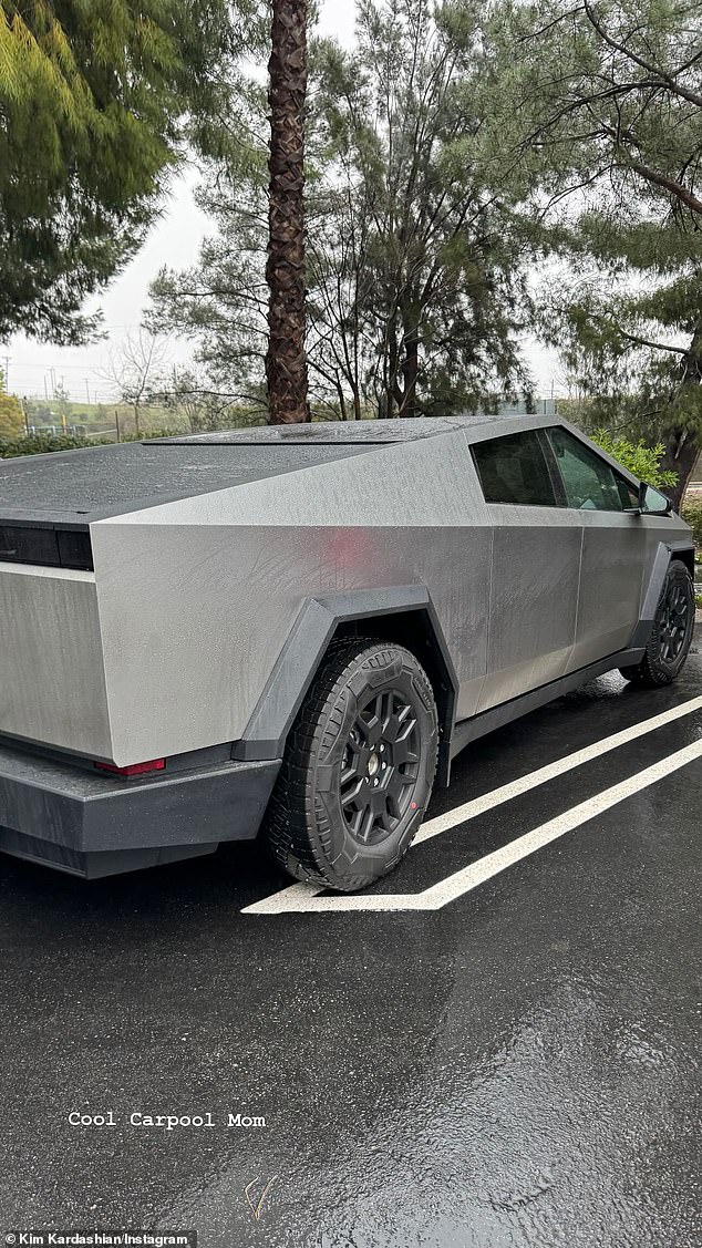 Jenner's sister Kim often shows off her $96,390 Cybertruck (as seen in one of her Instagram Story posts earlier this year)