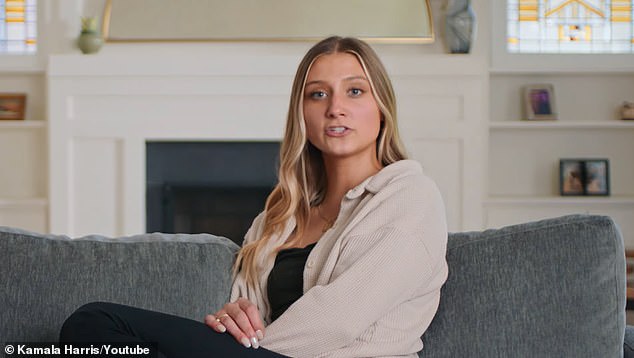 In a new ad for the Harris campaign, 22-year-old Hadley Duvall recounts how she became pregnant at age 12 by her stepfather, who raped her.