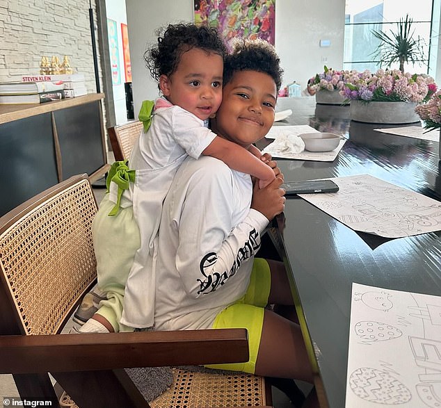 Khloe Kardashian called her nephew Saint West, eight, the 'sweetest' as she raved about his 'connection' with her two-year-old son Tatum