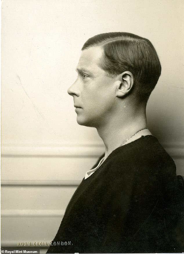 King Edward VIII looks left in a portrait photograph taken by Hugh Cecil for the planned depiction of the monarch on coins, 1936