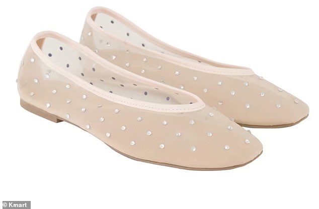 Kmart Australia has launched Diamante Ballet Flats (pictured) for $15 and they're already so popular they've sold out online in both colours