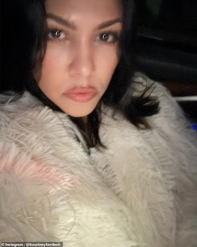 Kardashian also posted a glamorous selfie she apparently took while sitting in a car at night