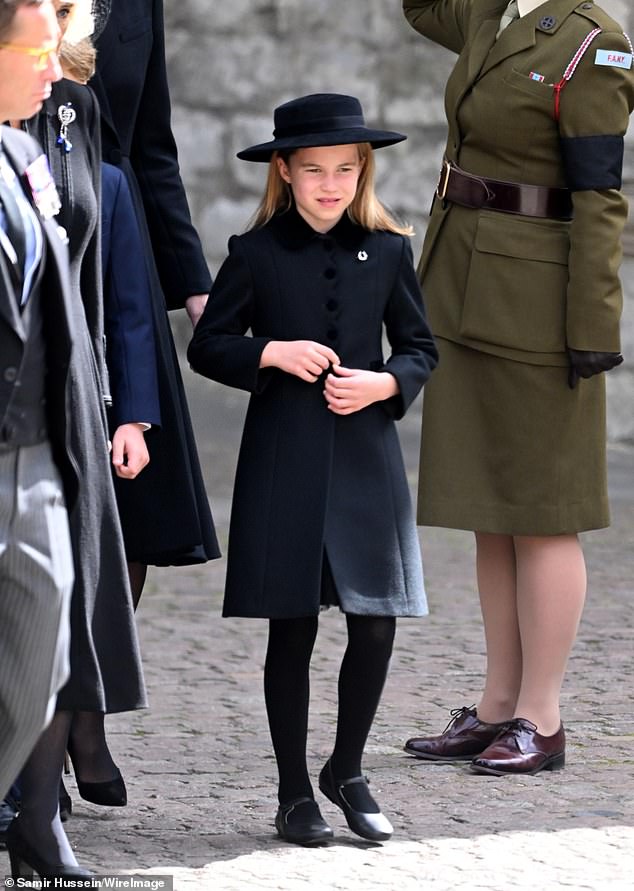 Princess Charlotte at Queen Elizabeth's funeral in September 2022