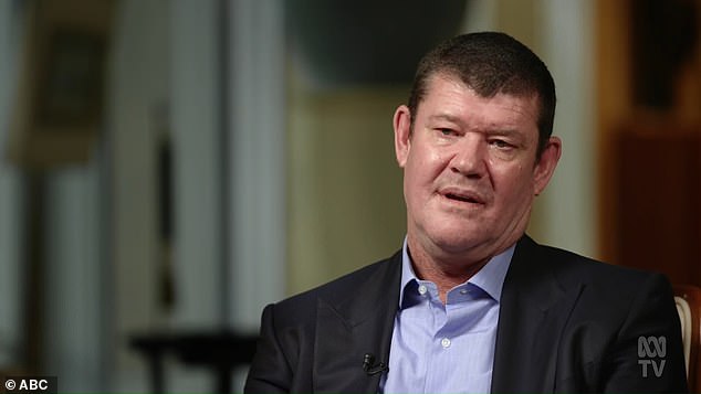 An emotional James Packer (pictured) burst into tears as he described the kind gesture from Lachlan Murdoch that meant so much to him when he was at his lowest 23 years ago