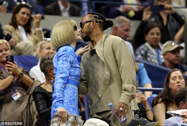 Lewis Hamilton 'got fashion advice' from Vogue editor-in-chief Anna Wintour when the pair attended the US Open final in New York together on Sunday