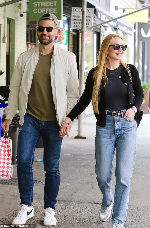 Lindsay Lohan and her husband Bader Shammas were spotted holding hands in New York City