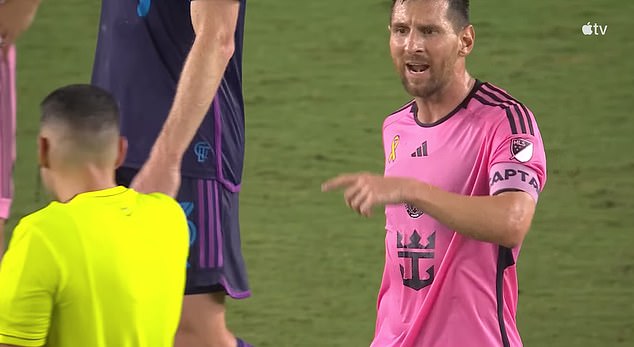 Lionel Messi was involved in an altercation with the referee after Inter Miami's final draw