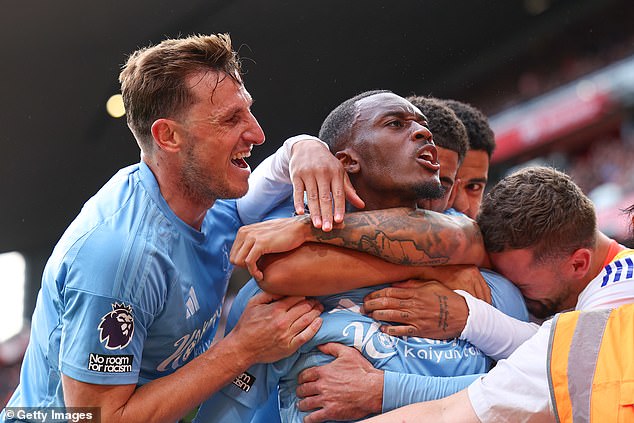 Nottingham Forest beat Liverpool at Anfield for the first time since February 1969