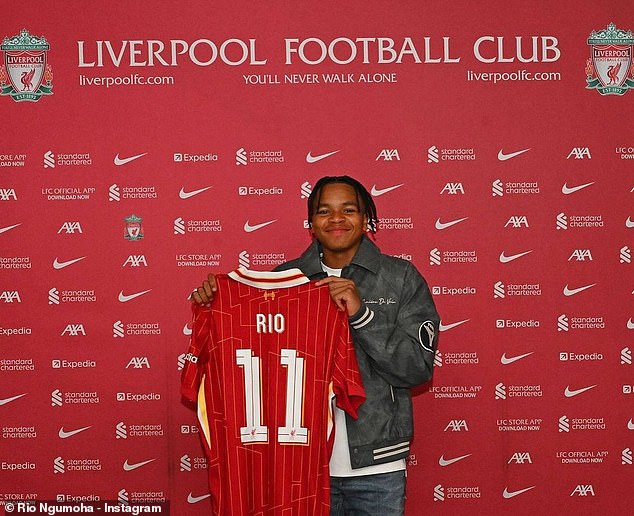 Rio Ngumoha has confirmed he has joined Liverpool in a post on social media