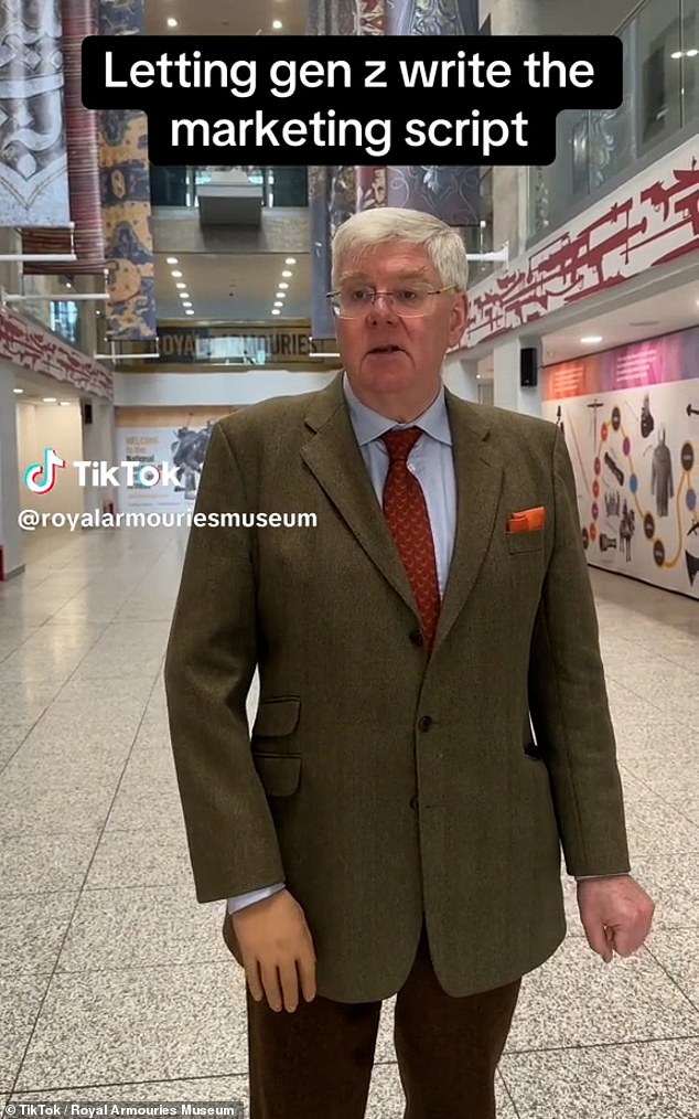 The Royal Armouries Museum in Leeds has gone viral with a TikTok video using Gen Z slang, narrated by firearms expert Ark Murray-Flutter, a 65-year-old 'boomer'