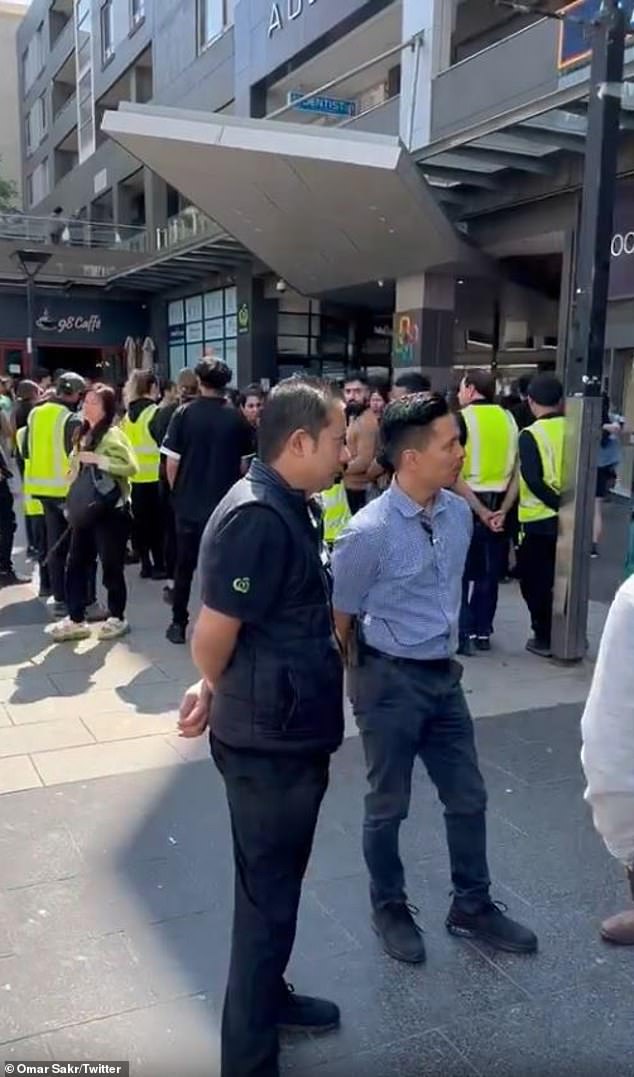 Shoppers were evacuated from Auburn Central shopping centre on Wednesday (photo)