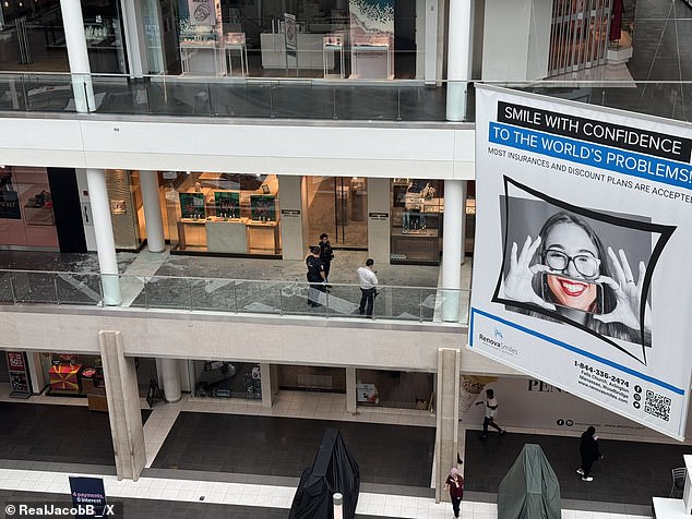 According to Arlington County police, three suspects entered a store in the Fashion Center in Pentagon City and smashed a glass display case