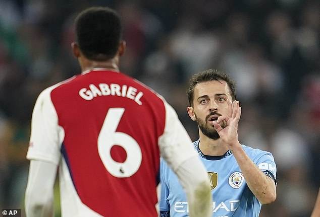 Bernardo Silva (right) has criticised Arsenal's players for engaging in 