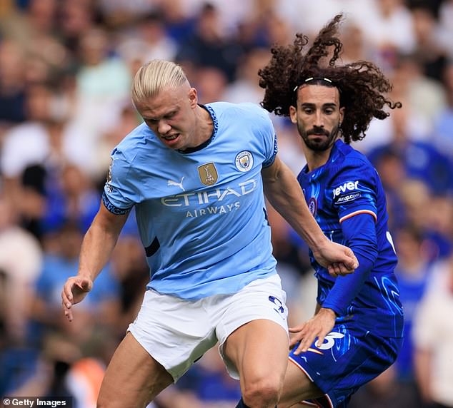 Marc Cucurella (right) has revealed that a Chelsea teammate tried to clear the air with Erling Haaland (left)