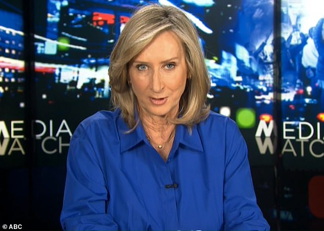 Janine Perrett (pictured), a presenter at Media Watch, said on Monday that ABC News had added several gunshots to footage of alleged war crimes.